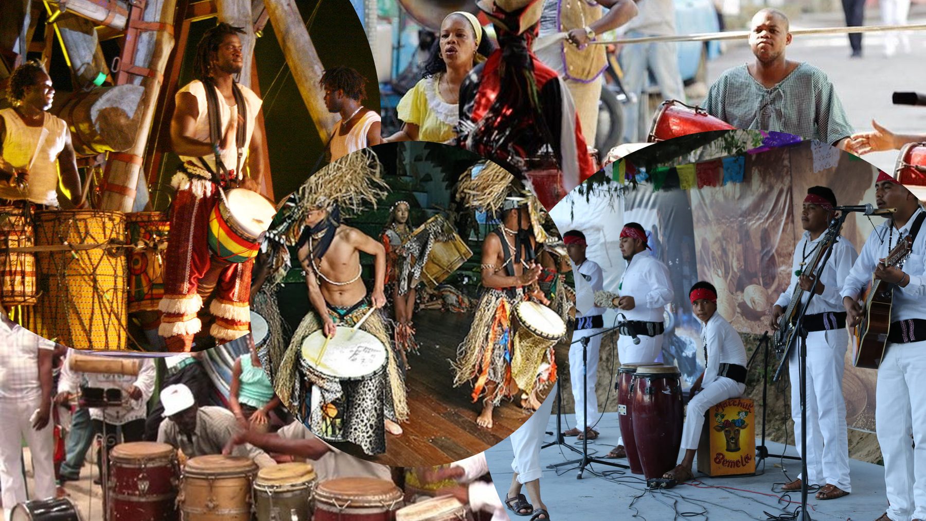 Percusionistas y bailarines de tradición afroperuana